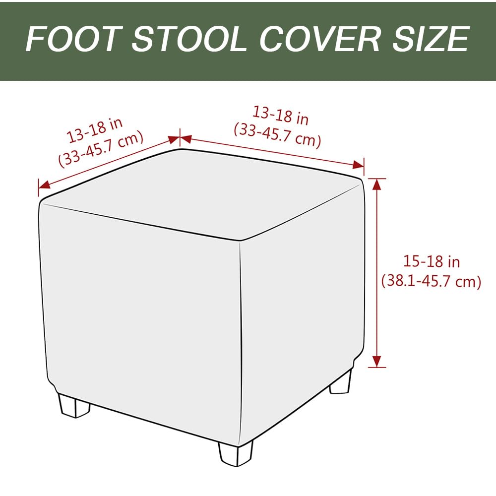 Fußhocker Bezug 45x45x45cm Schwarz - Samt Schonbezug Mit Gummiband