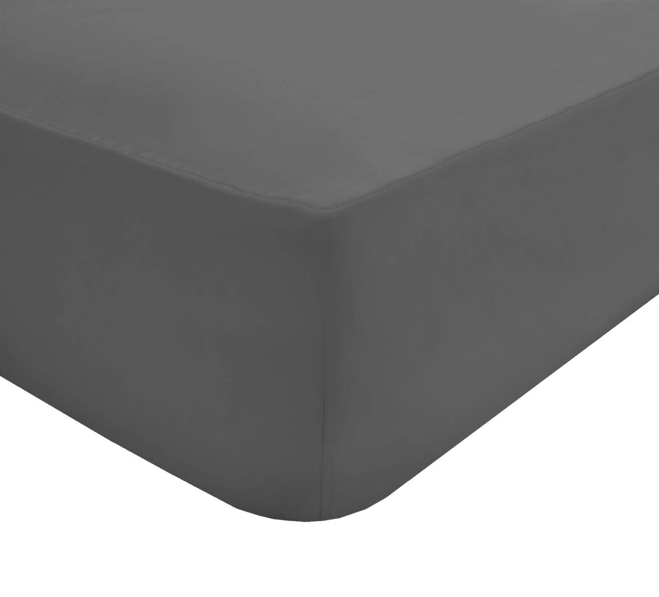 Drap housse gris King en polycoton Sleepdown pour parure de lit confortable