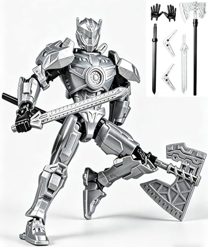Image of INOCEAN Action Figure Robot Toy, Dummy 13 Action Figure with Articulated Joints, Silver Wanderer Mech for Desktop Decor, Painting Models, Photography Accessories, Collectible Gift