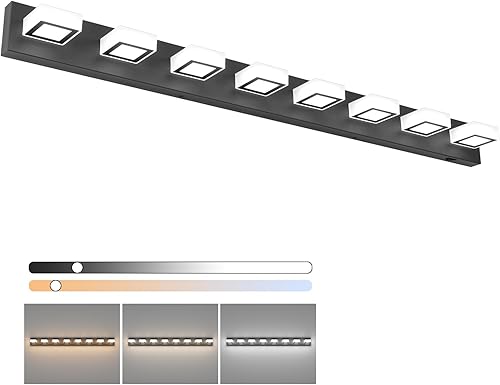 Miniatura 57 de Ralbay Lámpara de Tocador de 4 Luces de Níquel Cepillado para Baño Lámpara de Baño Moderna de LED en Metal y Acrílico cepillado níquel,Negro-5