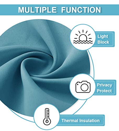 Image of RYB Home Privacy Room Divider Curtains, Room Darkening Window Treatment for Glass Door Living Room Curtain Partitions for Shared Bedroom Laundry Room, W60 x L84 inches, Teal, 1 Panel