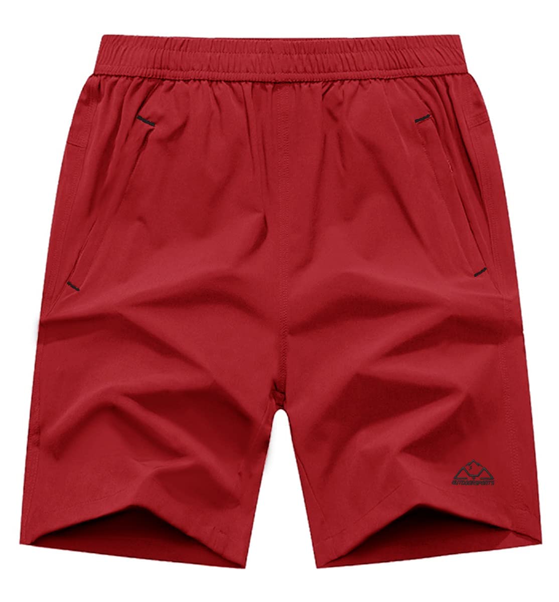 Men's Quick Dry Hiking Shorts Lightweight Running Gym Outdoor Active Shorts with Zipper Pockets