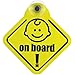 Schild Autoschild Baby on board mit Saugnapf 12 cm Saugnapfschild