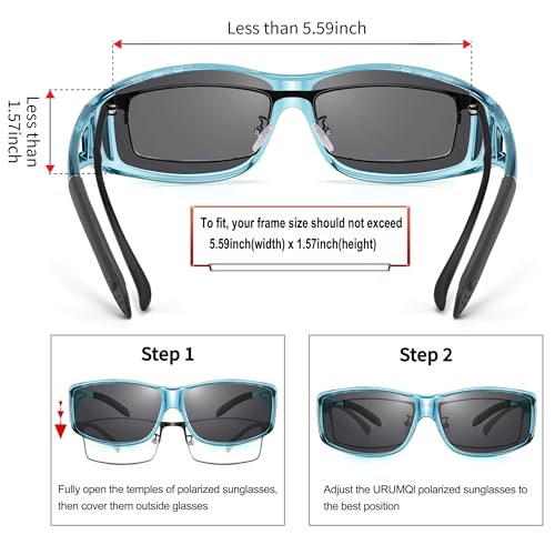 Image of URUMQI Polarized Sunglasses Fit Over Glasses for Men Women, Wraparound Sun Glasses UV400 Protection for Driving Fishing