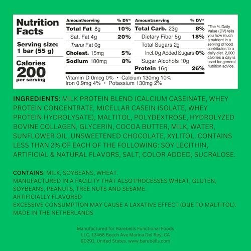 Image of Barebells Soft Protein Bars Banana Caramel - 12 Bars (1 pack of 12) - Protein Snacks with 16g of High Protein - Fluffy Chocolate Treat with 2g of Total Sugars - Soft Protein Snack & Breakfast Bars