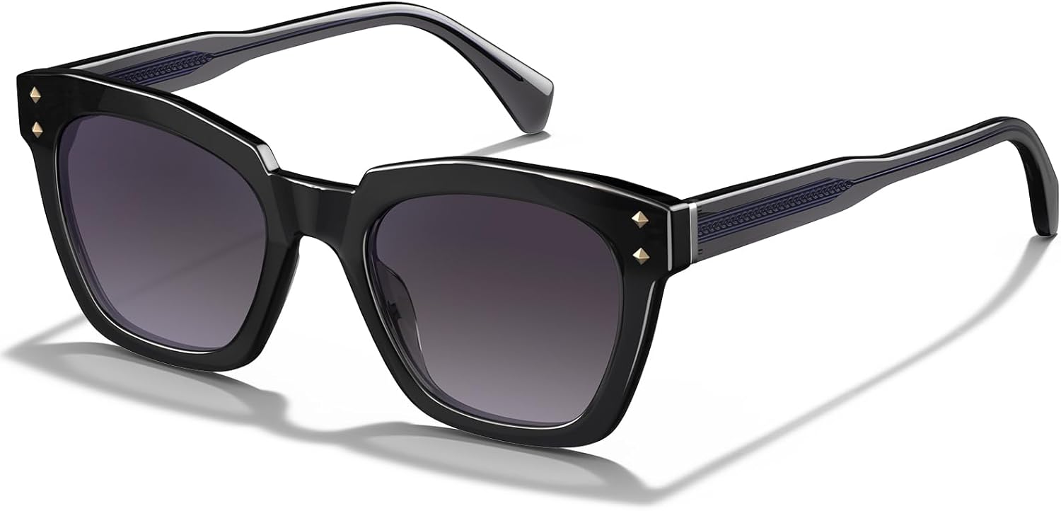 CARFIA Acetate Polarized Sunglasses for Women UV400 Protection, Trendy Cat Eye Shades Designer Sun Glasses CA3005F