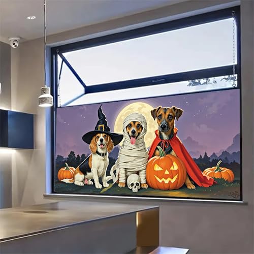 Vinilo decorativo Halloween perros 39.37x17.7 pulgadas miniatura 7