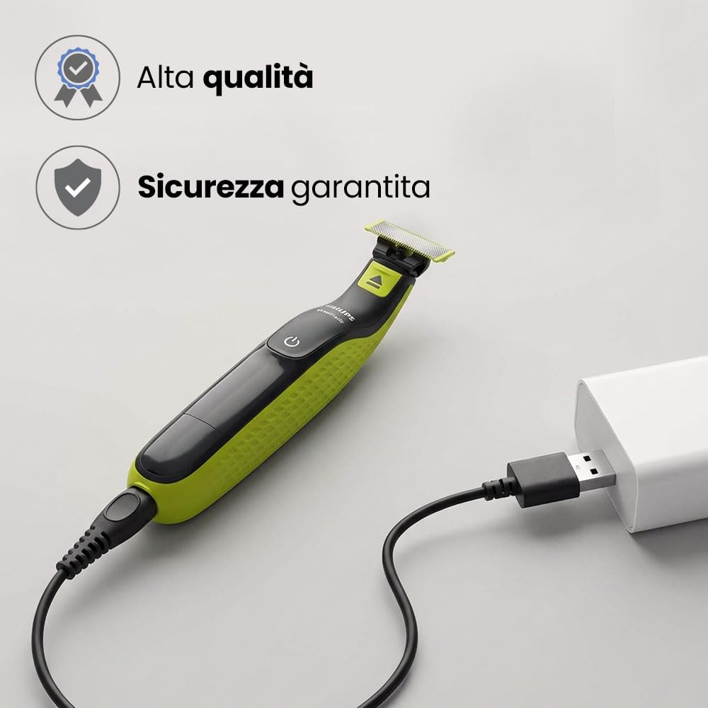 Anakel Home Cavo USB 5V Compatibile con Philips OneBlade 360 | Ricarica Rapida e Sicura per Rasoi QP2724 QP2720 QP2824 QP2734 QP4631 MG7910 MG5910 MG9510 PQ888 PQ889 Serie 2400