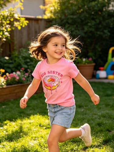 Image of Funnycokid Big Sister Shirts for Girls Pregnancy Announcement Toddler Promoted to T-Shirt 1-7 Years