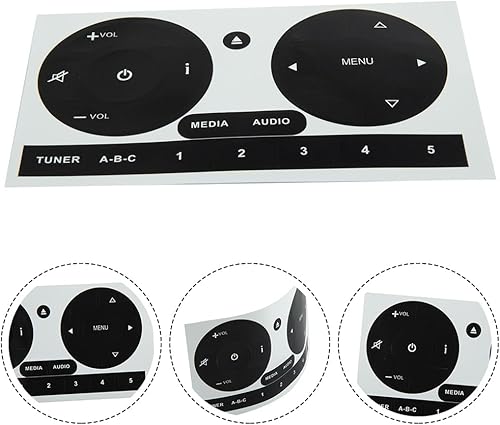 Miniatura 6 de Kit de reparación de botón de pelado desgastado estéreo para radio de coche, calcomanías compatibles con Fiat 500 2011-16 calcomanías de reparación