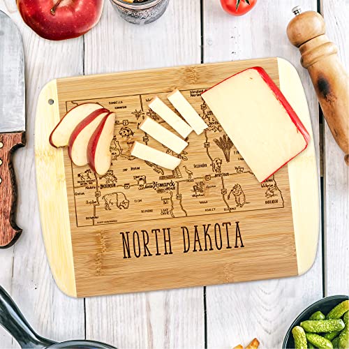 Image of Totally Bamboo A Slice of Life North Dakota Engraved Map Cutting Board