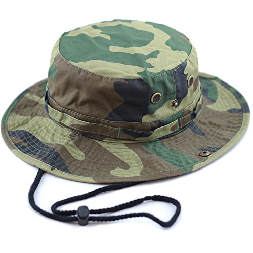 Unisex Summer Outdoor Packable Camouflage Bucket Hat (L/Xl, Woodland Camo) #TOP19