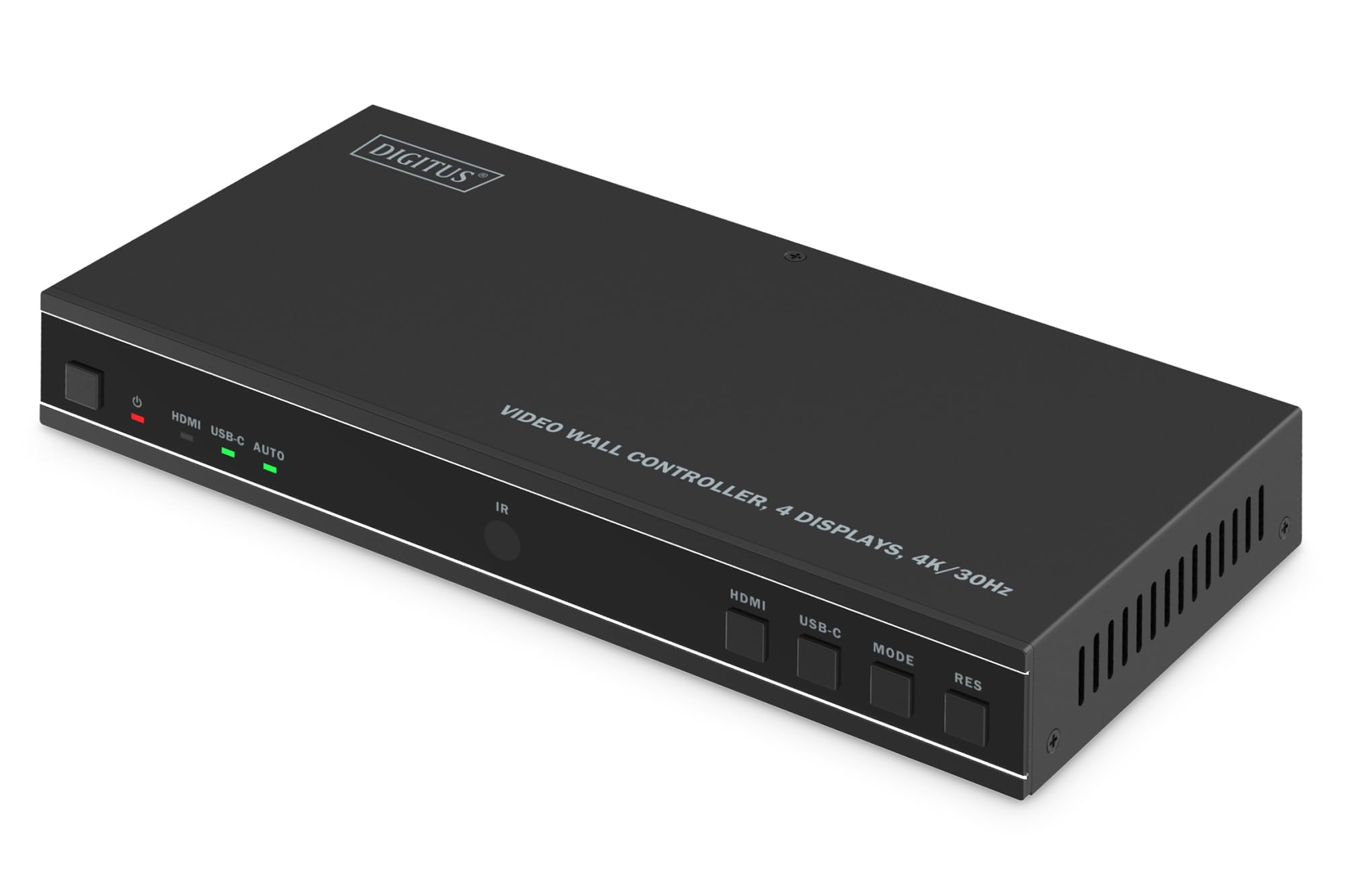 DIGITUS HDMI Video Wall Controller – Ausgang 4X HDMI UHD 4k 30Hz | Eingang HDMI / USB-C – 8 Display-Modi – mit Fernbedienung – Display-Modi 1x1, 2x1, 3x1, 4x1, 1x2, 1x3, 1x4, 2x2
