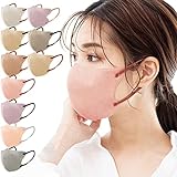 [millarouge] 3Dマスク 立体マスク 不織布 血色 不織布 カラー 立体 使い捨て 小顔 バイカラー チーク 夏用 薄型 耳が痛くならない 20枚入 (グレージュ, 普通Dサイズ(13.6cm×10.7cm)) grgu
