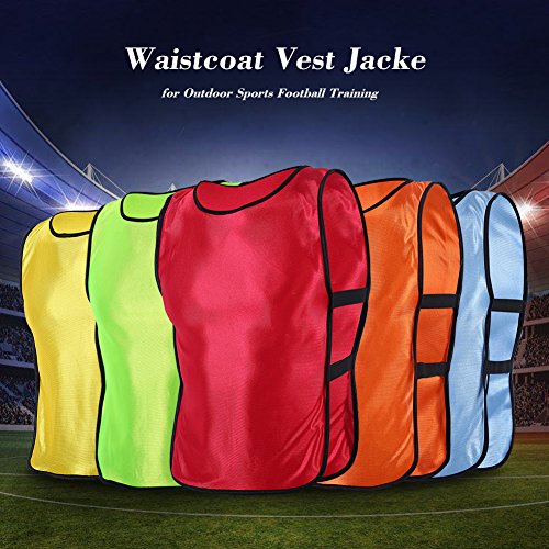 Football Scrimmage Vests, 5 Colors Children Waistcoat Team Practice Vest for Outdoor Sports Football Training (Yellow)