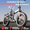 Tomofree 1500W Folding Electric Bike for Adult, Max 30MPH Speed, 40 Miles Range Ebike, 48V Removable Battery, 16" Fat Tire E Bike with Full Suspension Electric Bicycle with 2 Seats #3