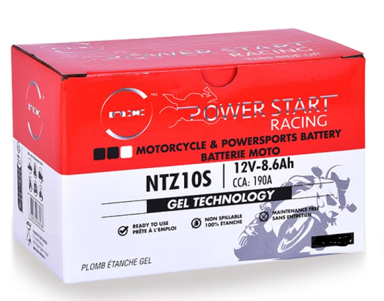 NX Batería moto gel NTZ10S 12V 8,6Ah recargable