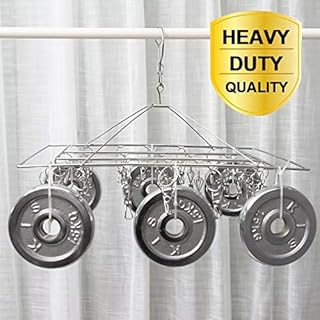 Skroad Stendipanni in Acciaio Inox da 2 Paia, Gancio Girevole Appendiabiti da stendino Antivento per Calzini, Biancheria Intima, Reggiseni, Vestiti per Bambini, Guanti (36 perni e 30 perni)