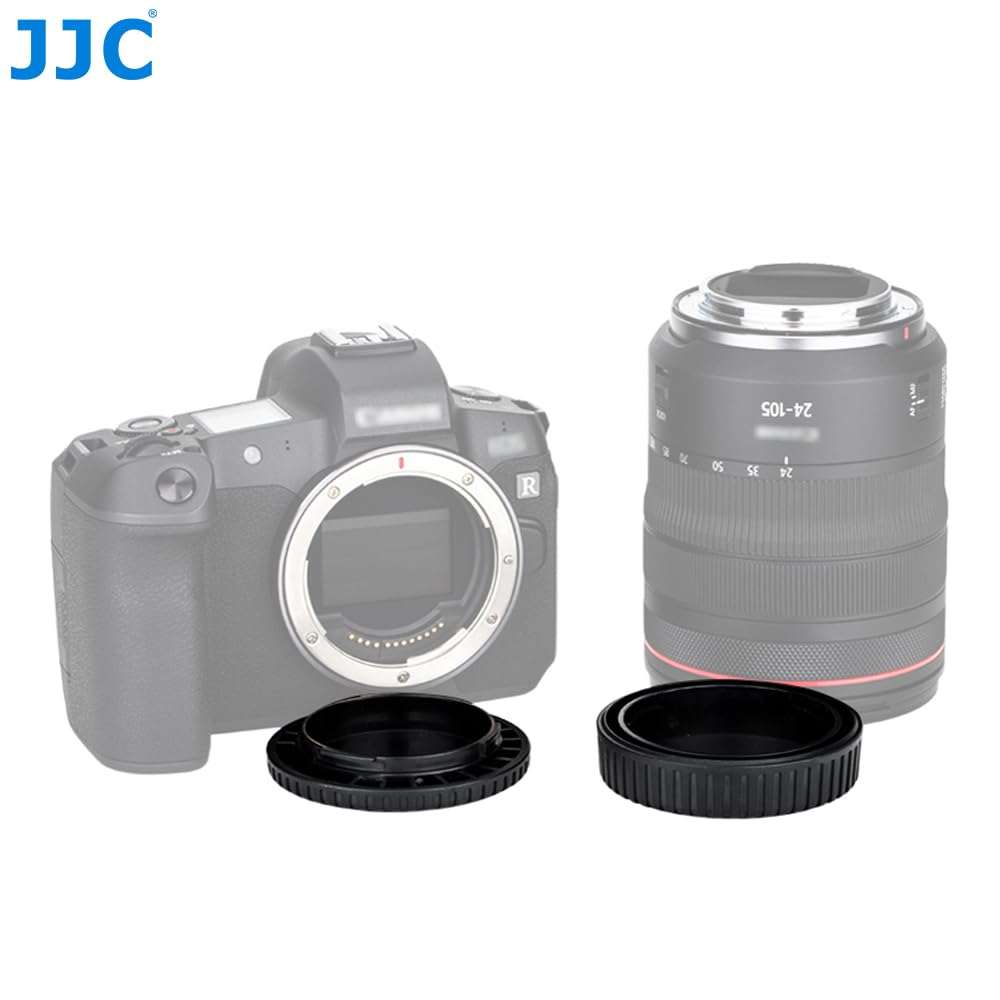 (2 Pack) JJC Lens Posteriore Cap + Tappo Corpo per Canon EOS R Ra RP R3 R5 R5c R6 R6II R7 R8 R10 R50 R100 Fotocamere Mirrorless RF e Obiettivo RF