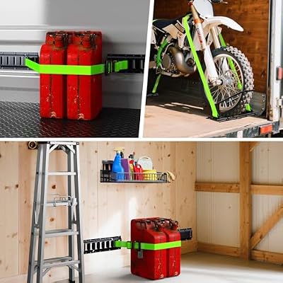 Trekassy E Track Tie-Down Rail Kit, 4 Pack 16 Etrack Rails with 12PCS E-Track Accessories Includes 4 Pack 12ft Ratchet Straps, 4 O-Rings and 4 Tie-Offs for Trailers, Vans, Trucks, Garages