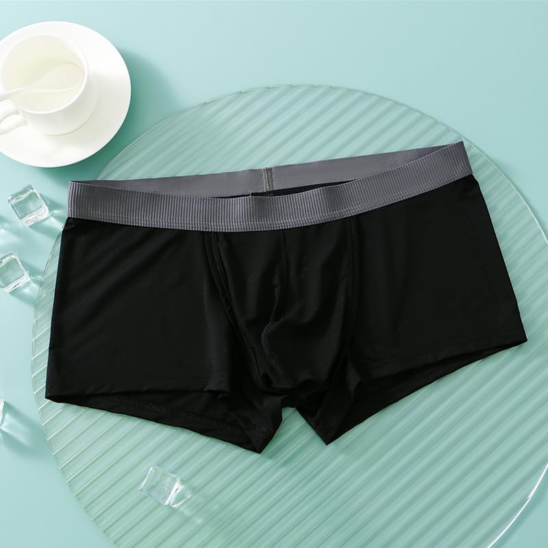 Men's Fly Pouch Underwear Breatable Boxer Briefs Separated Pouch See-through Trunks2