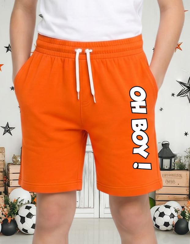 Image of Nusyl Solid & Printed Cotton Blend Shorts for Boys | Comfortable Casual Shorts | Soft Breathable Fabric with Elastic Waistband | Relaxed Fit | 2-16 Years | Multiple Colors
