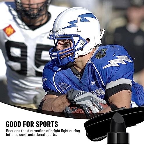 Eye Black Stick for Sports, Black Eyeshadow Lipstick Body Face Painting Colours Black Creamy Sticks for Football, Baseball, Softball and Halloween Party Makeup (2PCSA)
