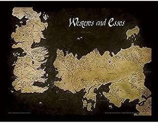 Game of Thrones FP11393P-PL Westeros and Essos Antique Map 30x40 cm Framed Print