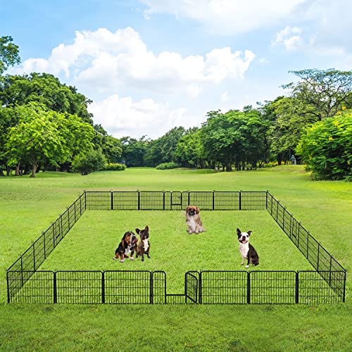 Image of BestPet | Dog Playpen | 24 Inch, 32 Panels | Heavy Duty Metal Pet Exercise Pen | Indoor Outdoor Fence Panels | Rust-Resistant, Removable, Tool-Free Setup | Anti-Skid, Expandable Design