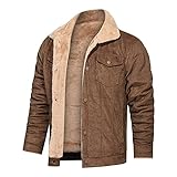 Herren Cordjacke Fleece Gefüttert Bomberjacke Herren Army Jacke Winter Warme Übergangsjacke Dick Parka Plus Samt Militär Cargo Jacke mit Multi Taschen
