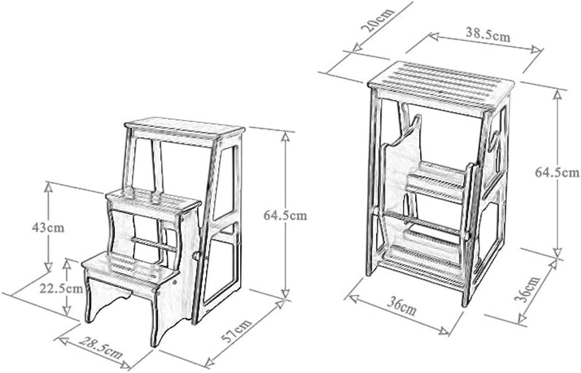 Escabeau pliable pour bibliothèque et loft : échelle bois multifonction
