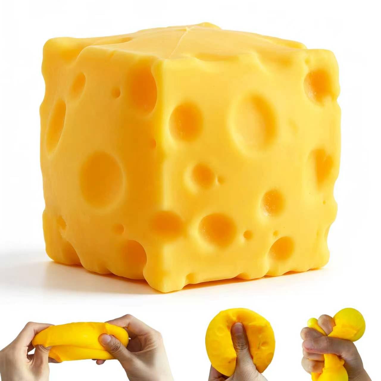 Photo 1 of Yellow Cheeses Squeeze Toy, Easter Basket Stuffers for Kids Teens, Soft Simulation Food Squeeze Toy, Cute Desk Decor, Birthday Gift for Girls Boys, Office Classroom Fidget Pack