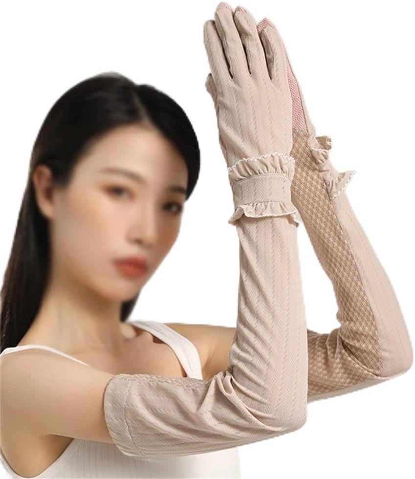 Gloves Ladies Long Lace Driving Riding Ice Silk Sleeves Extended Size