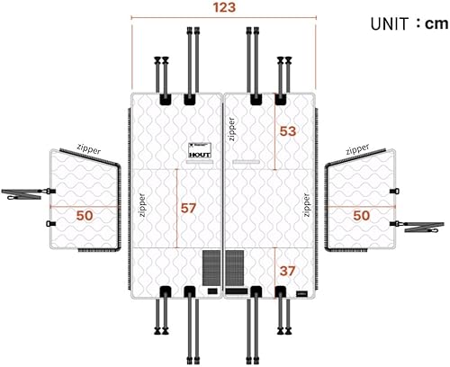 Miniatura 7 de Asiento de automóvil para mascotas premium, convertible entre asiento individual y doble, conexión con cremallera, color beige, 49 x 22.5 pulgadas