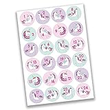 calendario unicornio azul 24 pegatinas de números para calendario de Adviento Unicornios No 28 - para crear y decorar