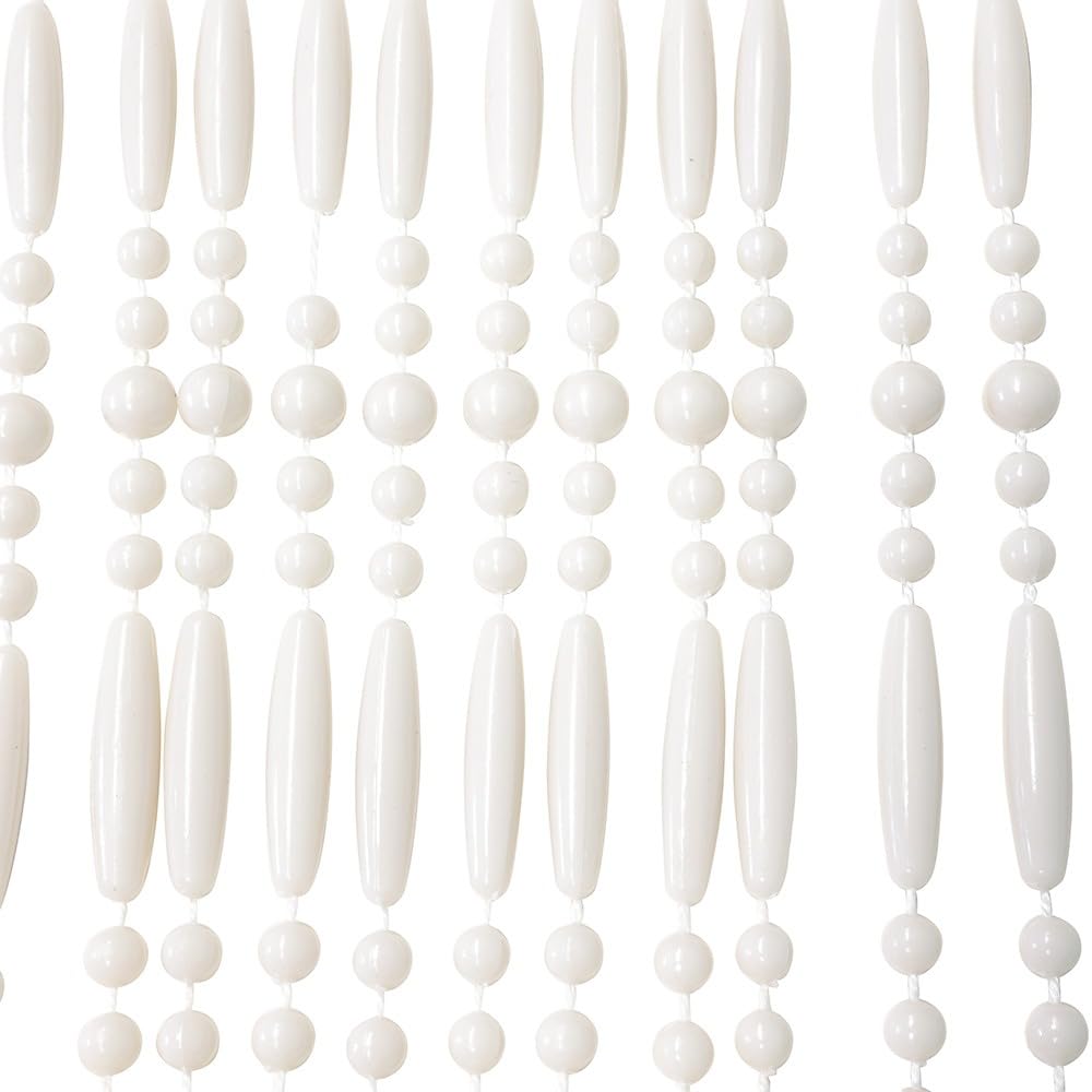 IVOL Rideau de porte – Rideau anti-mouches en perles – 90 x 220 cm (Robin, blanc)