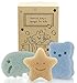 Konjac Baby Sponge for Bathing, Cute Shapes Natural Kids Bath Sponges for Infants, Toddler Bath Time, Natural and Safe Plant-Based Konjac Baby Bath Toys, 3pc. Set: Elephant, Bear & Star