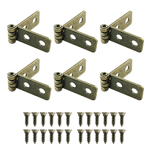 vintage cupboard - HJGarden 6PCS Bronze Hinge Vintage Narrow Flap Hinges Furniture Link Piece Small Hinge for Doors Windows Cabinet Cupboard Wardrobe Wooden Boxes Jewelry Case