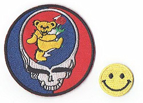Grateful Dead Dancing Bear Skull apliques bordados de hierro en parches por PATCH CUBE