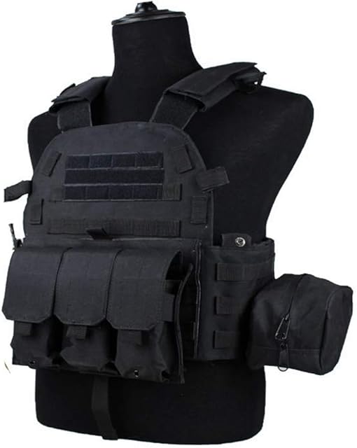 OAREA Black Color 600D Nylon Molle Tactical Vest Body armor Hunting plate Carrier Airsoft 094K M4 Pouch Combat Gear Multicam
