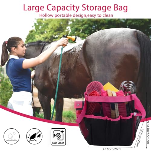 Horse Grooming Kit 13 Piece, Horse Brushes for Grooming Supplies with Tote Bag, Horses Tack Brush Set for Effective Grooming and Cleaning, Gift for Horse Riders Beginners (Pink) - Image 5