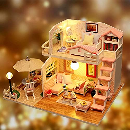 Miniatur-Puppenhaus-Bausatz, DIY-Miniatur-Zimmer-Set, DIY-Puppenhaus-Modellbausatz, Zusammengebaute Miniaturkabine Mit… – Bild 8