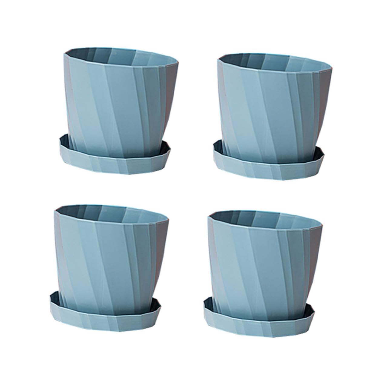 Pot de fleurs plastique avec plateau Gadpiparty pour succulentes lot de 4
