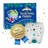 Tooth Fairy Flylight Storybook and Magical Projector Night Light Signals The Tooth Fairy, First Lost Tooth Keepsake Set, Tooth Fairy Milestone Gift for Boys and Girls Ages 4 and Up