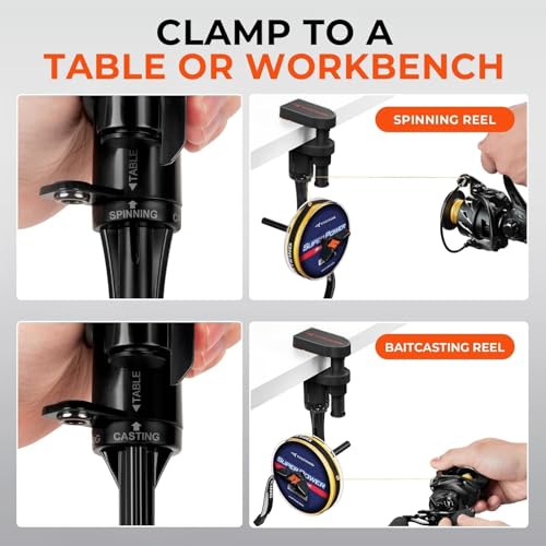 Image of KastKing TrueWind Clamp-On Fishing Line Spooler, Portable Fishing Reel Spooler for Spinning & Baitcasting Reels, No Line Twist, Adjustable Tension, Built-in Line Cutter