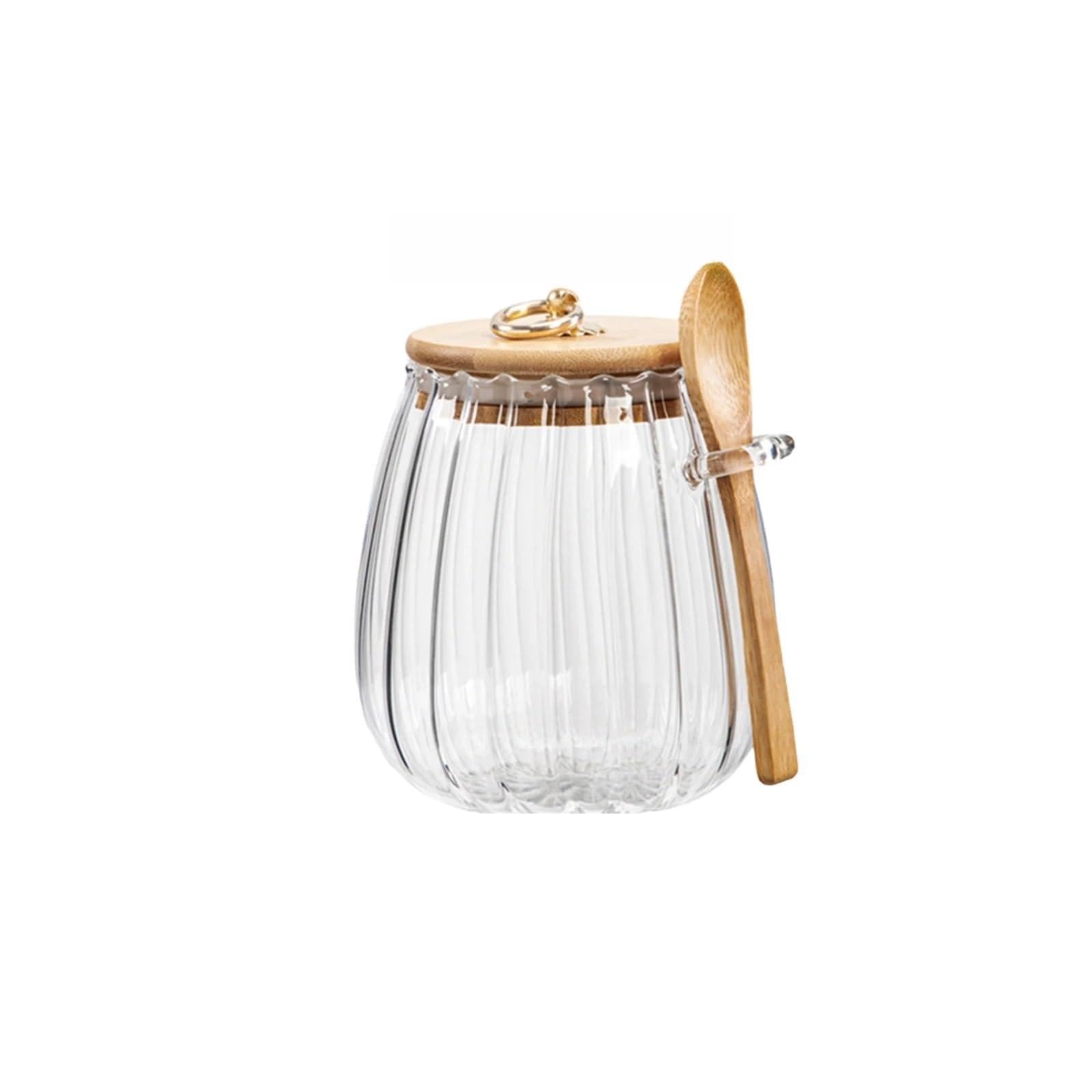 WZPTLKIBAD Airtight Glass Food Container with Lid and Spoon