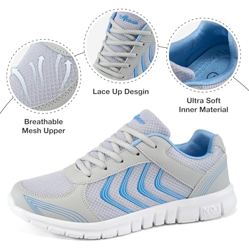 Image of DUOYANGJIASHA Lightweight Walking Shoes for Women: Comfortable & Breathable Mesh Fashion Sneakers for Daily Wear - Casual Non Slip Tennis Shoes for Workout Gym Travel