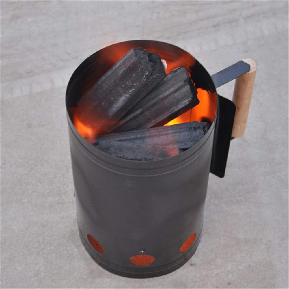 Large Capacity Chimney Charcoal Starter Rapid Fire Briquette Charcoal Starters Galvanized Steel Rust and Corrosion Resistant Insulated Handle