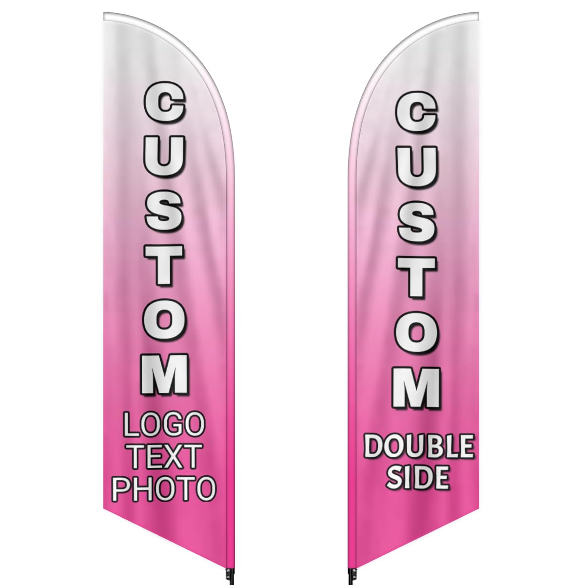 Custom Feather Flag for Business Personalized Advertising Feather Flags Custom Logo Flag Customized Business Flag for Outside (Only Flag) 3.1x13.4Ft