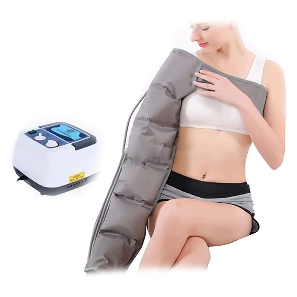 Elektrisches Massagegerät für Lymphdrainage 6 Hohlräume Luftkompression Bandagen für Beine Arme und Füße Knöchel Waden Entspannung Blutzirkulation Rehabilitation Dr